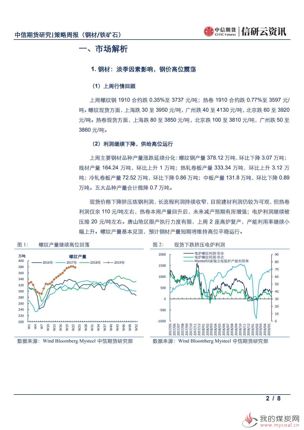 【中信期货黑色（钢矿）】需求延续高增速，钢价企稳震荡——周报20190610_01