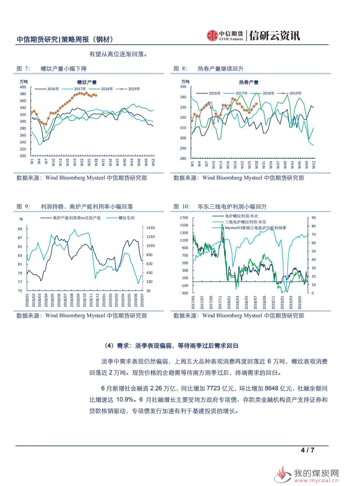 【中信期货黑色（钢材）】累库继续，等待雨季过后的需求回归——周报20190715_03