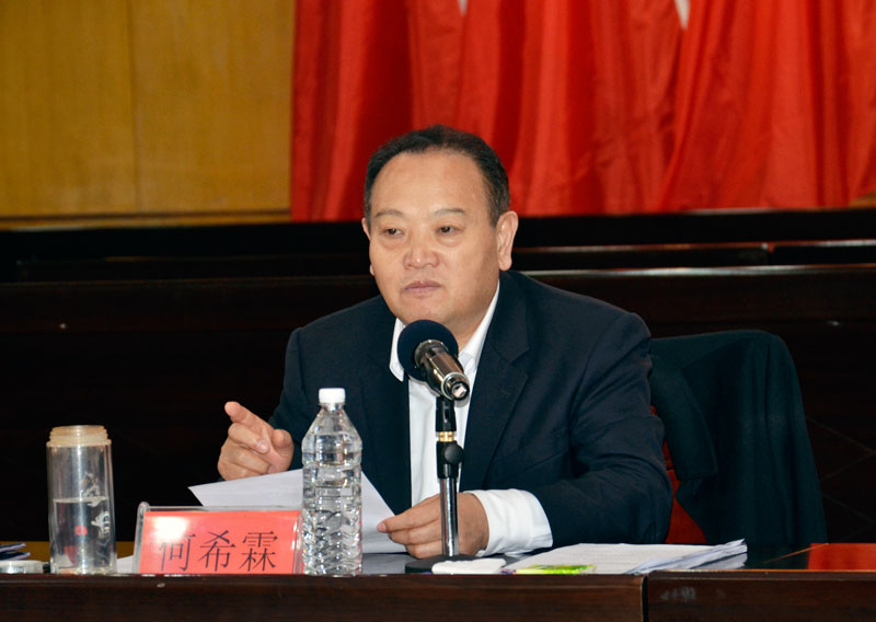 副书记,总经理何希霖主持并讲话,副总经理,总工程师张殿振安排工作