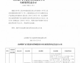  山西煤矿安全监察局晋城监察分局行政处罚决定信息公示公告（2021）第31号（2021年4月9日）