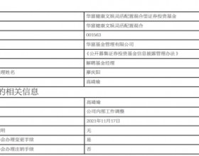 高靖瑜离任华富健康文