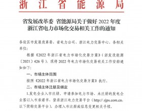  2022年度浙江省电力市场化交易相关工作：2021年1月市场