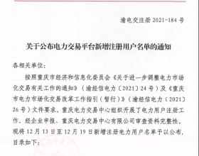 重庆公布28家电力交易