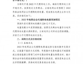 云南2022年代理购电电