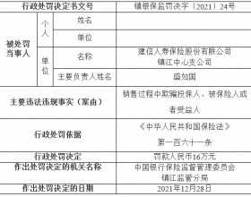 建信人寿镇江中支违法