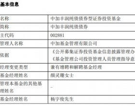 中加丰润纯债债券增聘