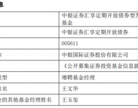 中银证券2只基金增聘