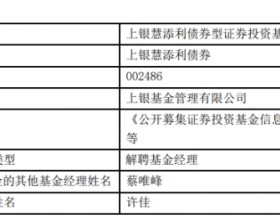 许佳离任上银慧添利债