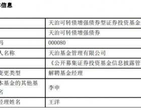 天治基金王洋离任2只