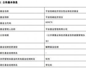 平安基金李化松离任2