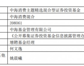 中海消费混合增聘基金