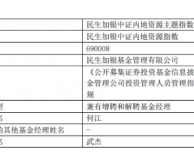 民生加银武杰离职并离