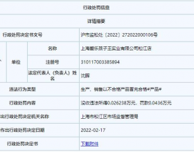 上海孩子王松江店被罚