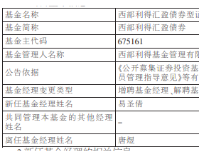 唐煜离任西部利得汇盈