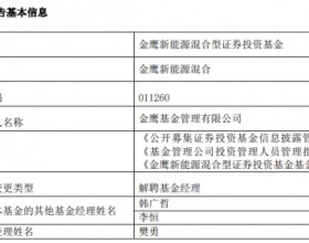 樊勇离任金鹰新能源混