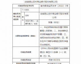 安徽砀山农商行被罚18