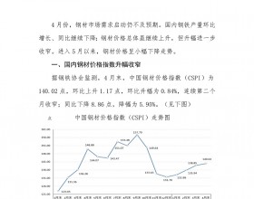 中钢协：4月份国内市