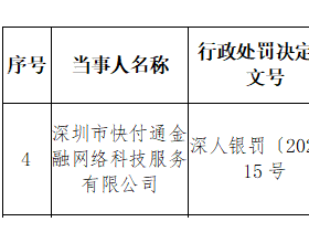 深圳快付通被罚 存在