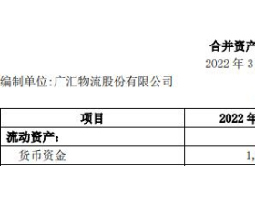 广汇物流货币资金18亿