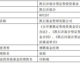 凯石沣混合增聘基金经