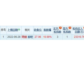 横店东磁龙虎榜：机构