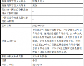 博远基金新任姜俊为财