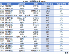 光伏板块2022H1总结：