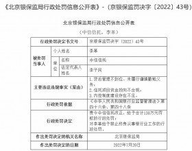 中信信托3宗违法被罚1