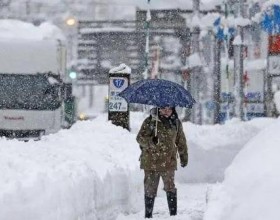 日本多地连降大雪 数