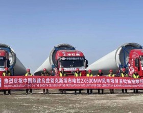  中亚在建最大风电站首批机组顺利发运
