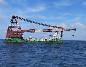  广西防城港海上风电示范项目开启首台风机基础海上施工作业